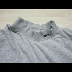 90s Nike Grey Mock Neck Embroidered Swoosh LS S LG